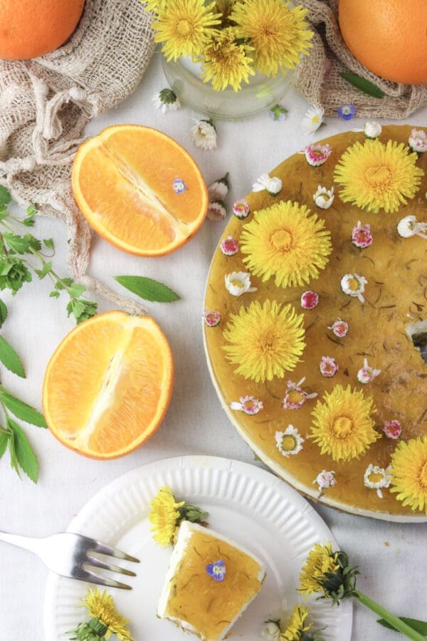 Image of orange dandelion cake